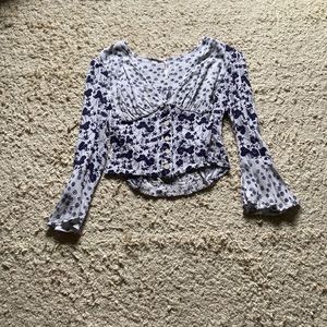 Free People Bell Sleeve Crop Top - Medium